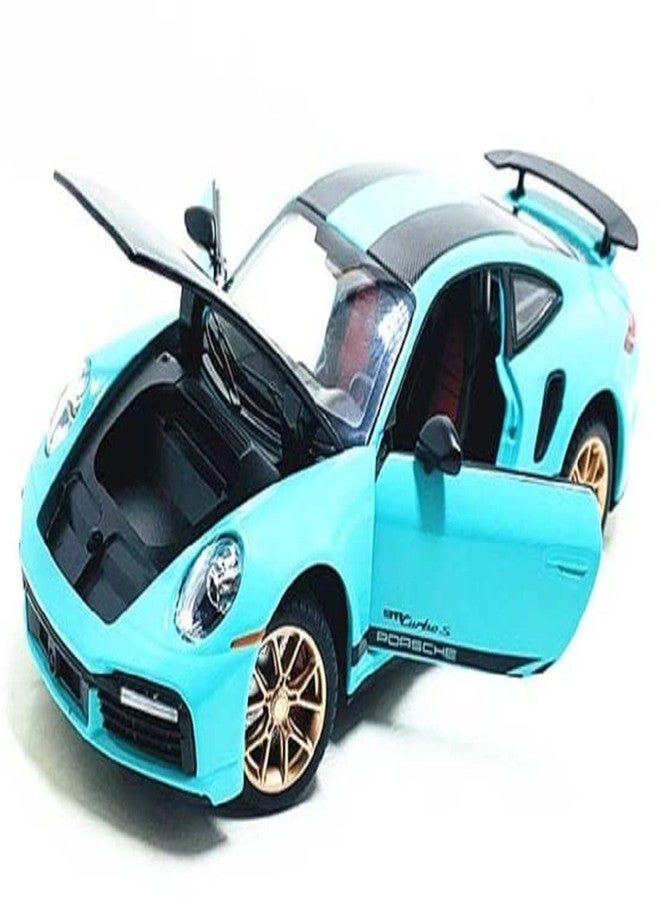 KENIRY Exclusive Alloy Metal Pull Back Die-cast Car Scale Model with Sound Light Mini Auto Toy for Kids Metal Model Toy Car with Sound and Light (1.32 Scale-Porche Turbo 911-Assorted Colour) - Image 1